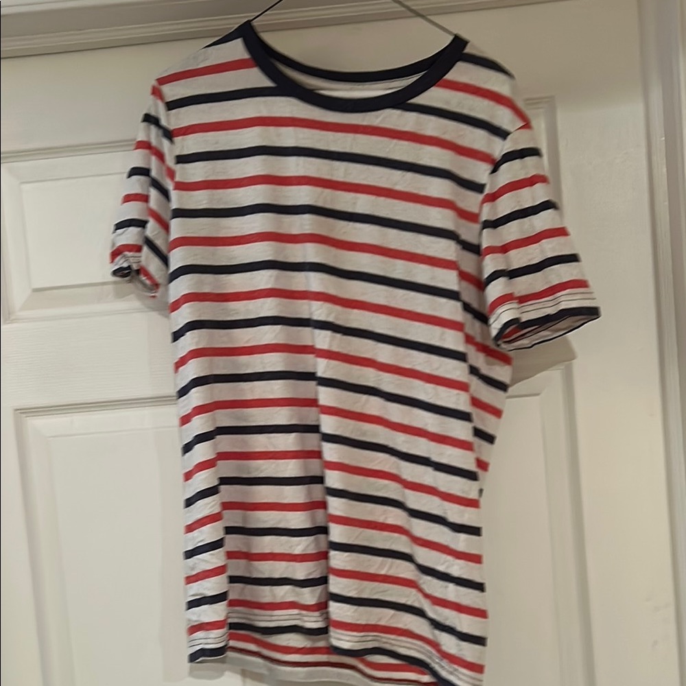 Arizona Jean Company Striped Short Sleeve Tee - Red, White, and Black